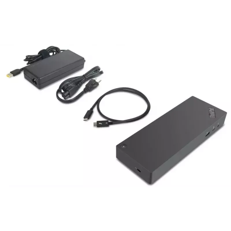 Lenovo 40AN0135EU sülearvuti dokkimisjaam / pordireplikaator Juhtmega Thunderbolt 3 Must, Punane
