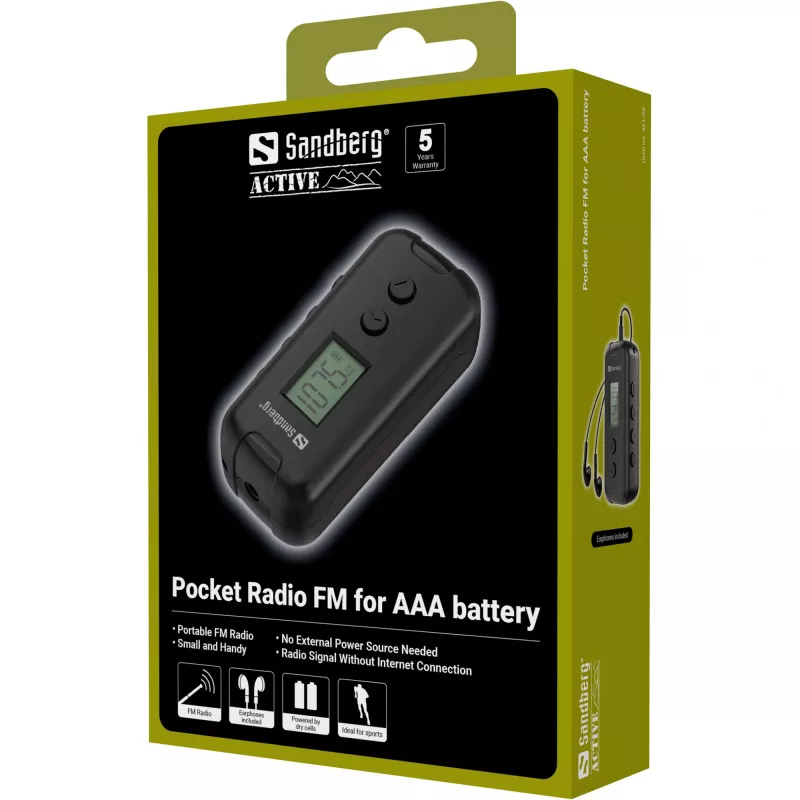 Kaasaskantav raadio Sandberg 421-00 FM 76-109 MHz Must
