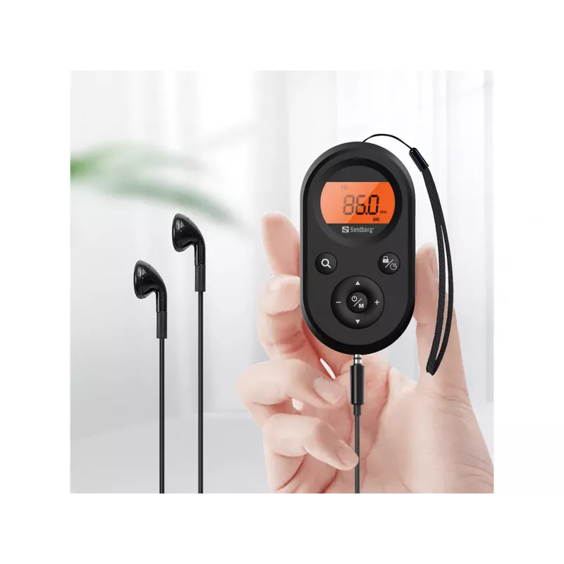 Sandberg Pocket Radio FM+AM laetav, kaasaskantav, AM, FM, 76 - 108 MHz, 522-1710KHz (9KHz) / 520-170KHz (10KHz), merevaigukollane, 3,5 mm