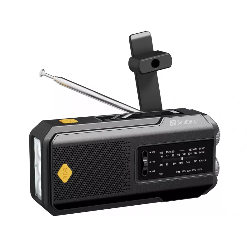 Sandberg Survivor Radio All-in-1 2000, kaasaskantav, AM, FM, 87–180 MHz, 520–1710 kHz, 3 W, analoog