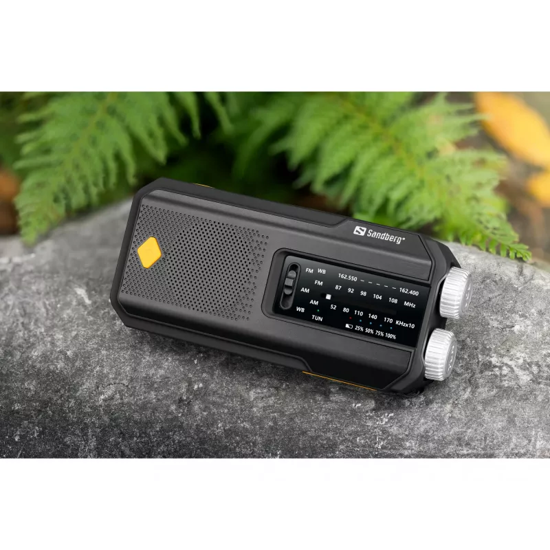 Sandberg Survivor Radio All-in-1 2000, kaasaskantav, AM, FM, 87–180 MHz, 520–1710 kHz, 3 W, analoog