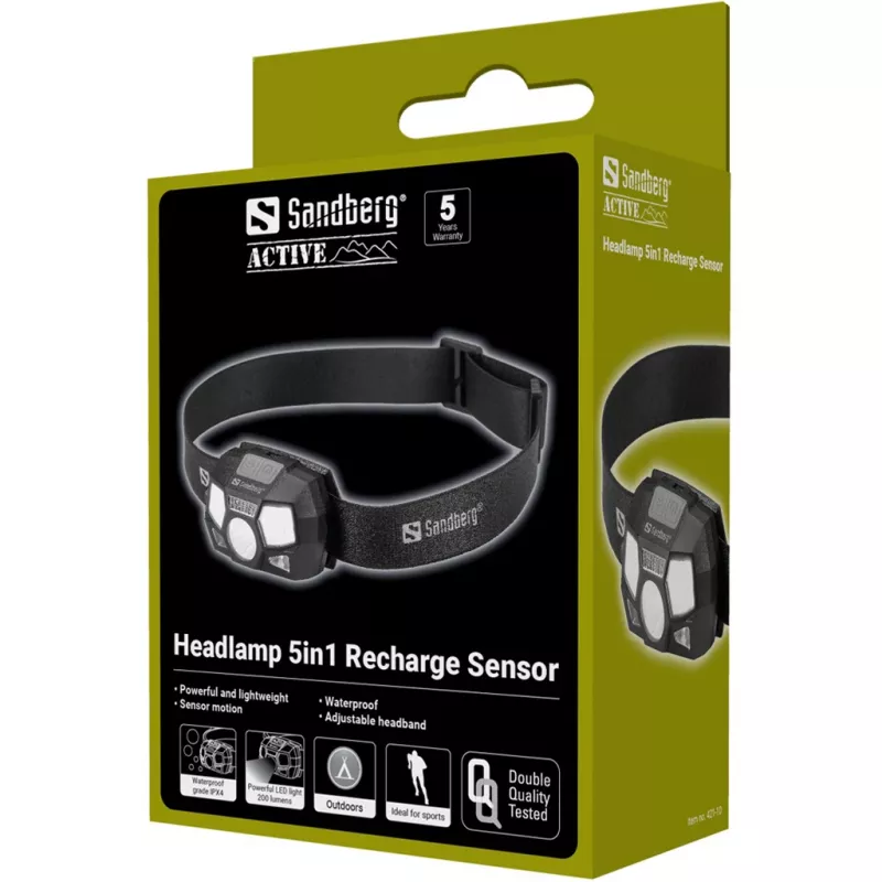 Esilatern Sandberg 5in1 Recharge Sensor LED 200 lm must