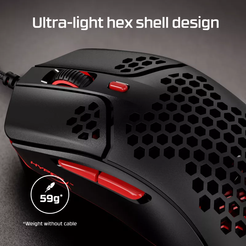 HyperX Pulsefire Haste – mängurihiir (must-punane)