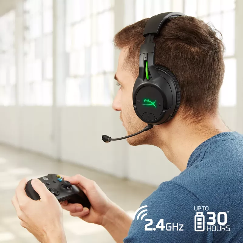 HyperX CloudX Flight - juhtmevaba mänguri peakomplekt (must-roheline) - Xbox