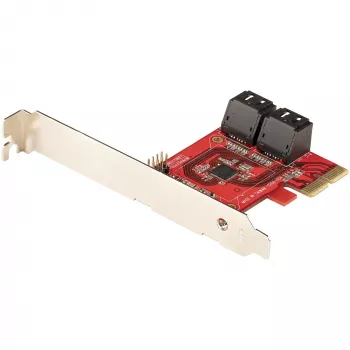 StarTech.com SATA PCIe kaart - 4 pordiga PCIe SATA laienduskaart - 6 Gbit/s - madalprofiilne klamber - virnastatud SATA pistikud - ASM1164 mitte-RAID - PCI Express SATA muundur