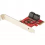 StarTech.com SATA PCIe kaart - 4 pordiga PCIe SATA laienduskaart - 6 Gbit/s - madalprofiilne klamber - virnastatud SATA pistikud - ASM1164 mitte-RAID - PCI Express SATA muundur