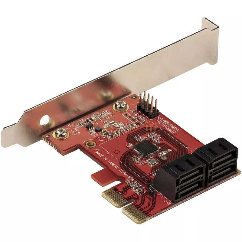 StarTech.com SATA PCIe kaart - 4 pordiga PCIe SATA laienduskaart - 6 Gbit/s - madalprofiilne klamber - virnastatud SATA pistikud - ASM1164 mitte-RAID - PCI Express SATA muundur