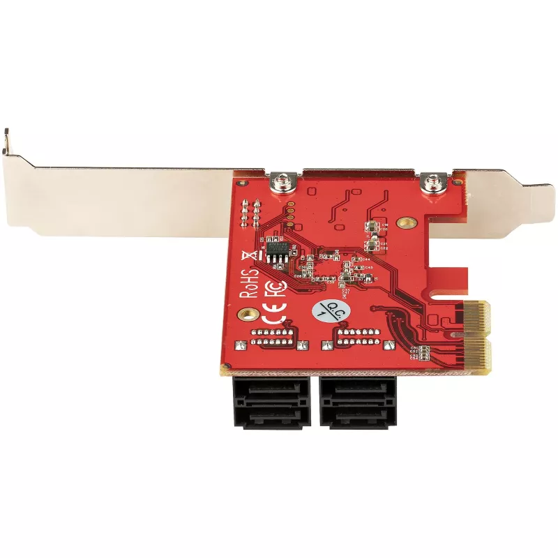StarTech.com SATA PCIe kaart - 4 pordiga PCIe SATA laienduskaart - 6 Gbit/s - madalprofiilne klamber - virnastatud SATA pistikud - ASM1164 mitte-RAID - PCI Express SATA muundur