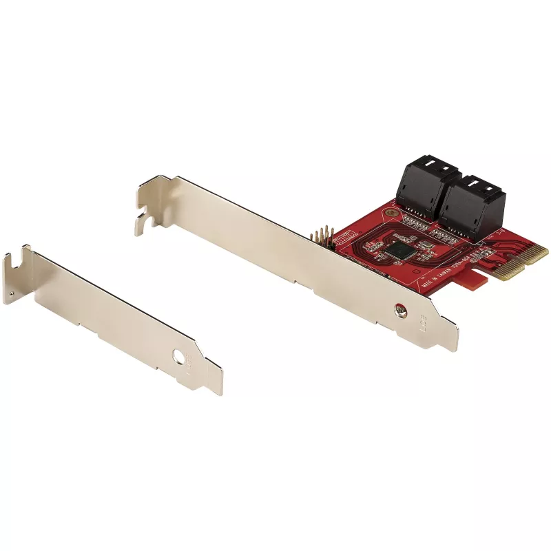 StarTech.com SATA PCIe kaart - 4 pordiga PCIe SATA laienduskaart - 6 Gbit/s - madalprofiilne klamber - virnastatud SATA pistikud - ASM1164 mitte-RAID - PCI Express SATA muundur