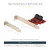 StarTech.com SATA PCIe kaart - 4 pordiga PCIe SATA laienduskaart - 6 Gbit/s - madalprofiilne klamber - virnastatud SATA pistikud - ASM1164 mitte-RAID - PCI Express SATA muundur