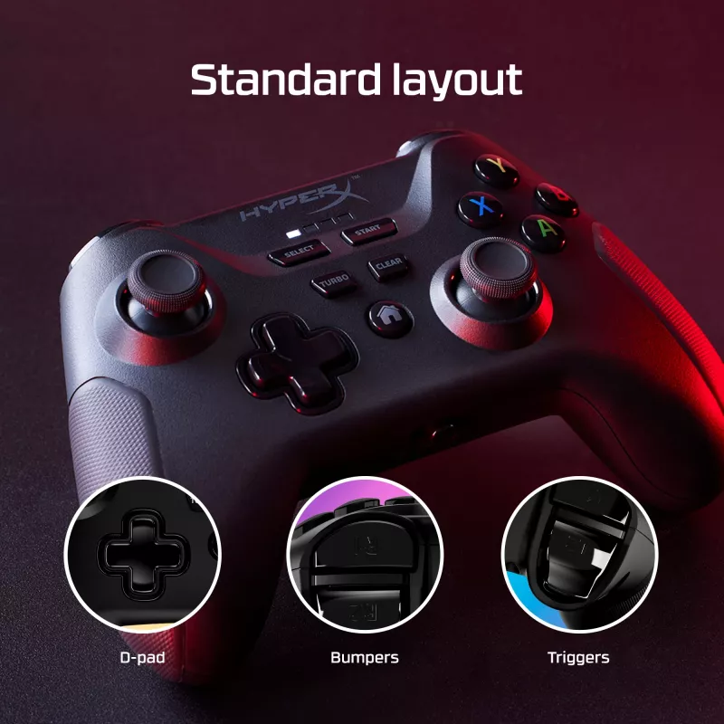 HyperX Clutch – juhtmevaba mängukontroller (must) – mobiilile ja arvutile