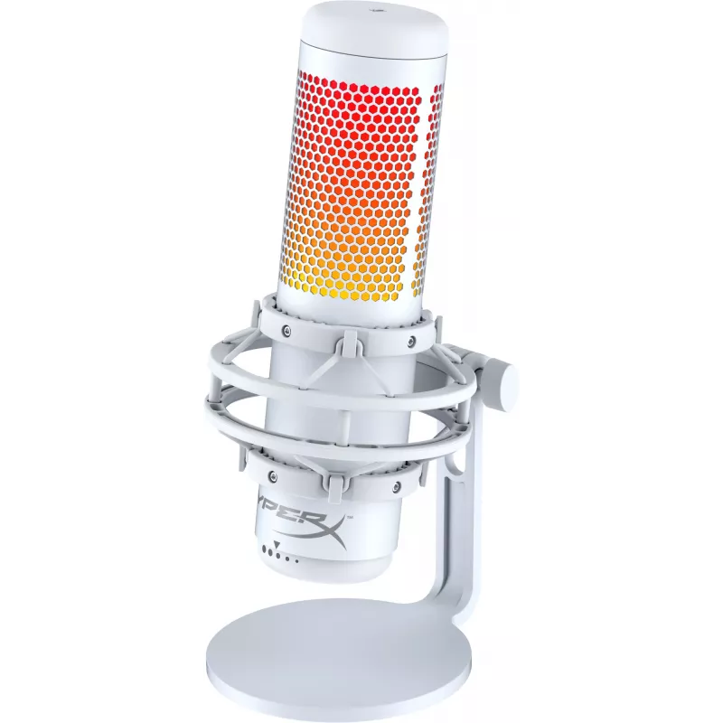 HyperX QuadCast S – USB-mikrofon (valge-hall) – RGB-valgustus