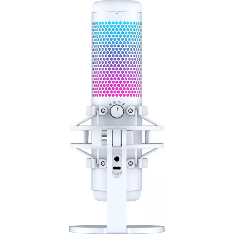 HyperX QuadCast S – USB-mikrofon (valge-hall) – RGB-valgustus