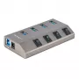 StarTech.com 4-pordiline isetoitega USB-C jaotur individuaalsete sisse-/väljalülititega, USB 3.0 5Gbps laiendusjaotur toiteplokiga, laua-/sülearvuti USB-C–USB-A jaotur, USB-tüüp C jaotur BC 1.2-ga