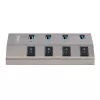 StarTech.com 4-pordiline isetoitega USB-C jaotur individuaalsete sisse-/väljalülititega, USB 3.0 5Gbps laiendusjaotur toiteplokiga, laua-/sülearvuti USB-C–USB-A jaotur, USB-tüüp C jaotur BC 1.2-ga