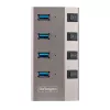StarTech.com 4-pordiline isetoitega USB-C jaotur individuaalsete sisse-/väljalülititega, USB 3.0 5Gbps laiendusjaotur toiteplokiga, laua-/sülearvuti USB-C–USB-A jaotur, USB-tüüp C jaotur BC 1.2-ga