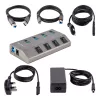 StarTech.com 4-pordiline isetoitega USB-C jaotur individuaalsete sisse-/väljalülititega, USB 3.0 5Gbps laiendusjaotur toiteplokiga, laua-/sülearvuti USB-C–USB-A jaotur, USB-tüüp C jaotur BC 1.2-ga
