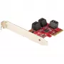 StarTech.com SATA PCIe kaart - 6 pordiga PCIe SATA laienduskaart - 6 Gbit/s - madal/täisprofiil - virnastatud SATA pistikud - ASM1166 mitte-RAID - PCI Express SATA muundur