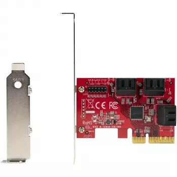 StarTech.com SATA PCIe kaart - 6 pordiga PCIe SATA laienduskaart - 6 Gbit/s - madal/täisprofiil - virnastatud SATA pistikud - ASM1166 mitte-RAID - PCI Express SATA muundur