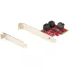 StarTech.com SATA PCIe kaart - 6 pordiga PCIe SATA laienduskaart - 6 Gbit/s - madal/täisprofiil - virnastatud SATA pistikud - ASM1166 mitte-RAID - PCI Express SATA muundur