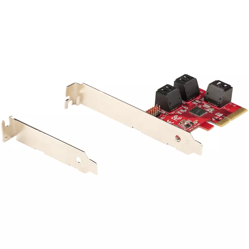 StarTech.com SATA PCIe kaart - 6 pordiga PCIe SATA laienduskaart - 6 Gbit/s - madal/täisprofiil - virnastatud SATA pistikud - ASM1166 mitte-RAID - PCI Express SATA muundur