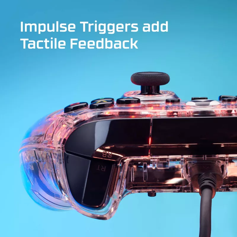 HyperX Clutch Gladiate - juhtmega mänguri RGB-kontroller - Xbox, mängupult, Xbox One, Xbox Series X, juhtmega, USB, USB Type-A, USB USB-C, läbipaistev