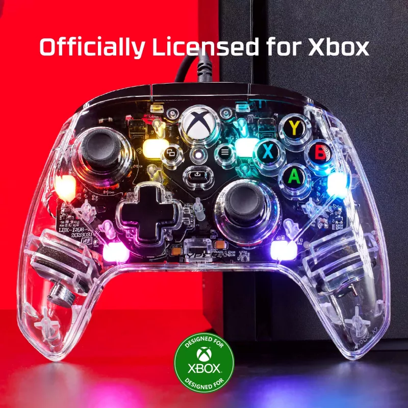 HyperX Clutch Gladiate - juhtmega mänguri RGB-kontroller - Xbox, mängupult, Xbox One, Xbox Series X, juhtmega, USB, USB Type-A, USB USB-C, läbipaistev