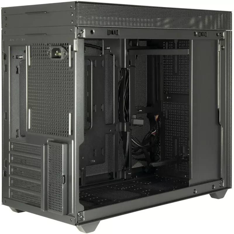 PC Mini Tower korpus INTER-TECH IM-2 Expander, Mini-ITX/Micro ATX, toetab ATX/SFX toiteplokke, 2,5-tollised ja 3,5-tollised kettad, ees/peal 120/140 mm ventilaatorid, must