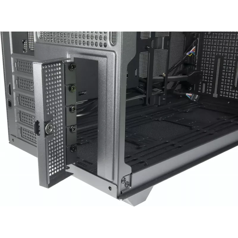 PC Mini Tower korpus INTER-TECH IM-2 Expander, Mini-ITX/Micro ATX, toetab ATX/SFX toiteplokke, 2,5-tollised ja 3,5-tollised kettad, ees/peal 120/140 mm ventilaatorid, must