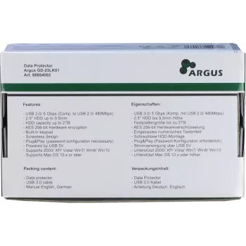 HDD-korpus Inter-Tech GD-25LK01 alumiinium must 2.5 tolli
