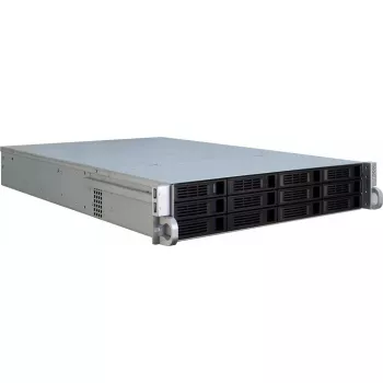 Server Case Inter-Tech IPC 2U-2412 Rack Must, Hõbedane