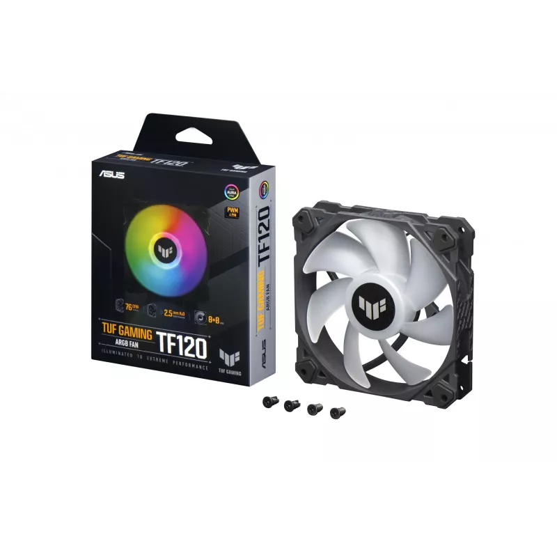 ASUS TUF Gaming TF120 ARGB ventilaator Arvutikorpus Õhkjahuti 12 cm Must