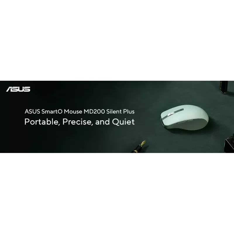 Hiir ASUS SmartO MD200 Silent Plus — Mõlemakäeline RF-juhtmevaba + Bluetooth, optiline 4200 DPI, 6 nuppu, roheline