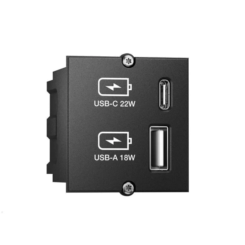 Pistikupesa USB A + USB C Bachmann 917.227 Must IP20 250V