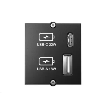 Pistikupesa USB A + USB C Bachmann 917.227 Must IP20 250V