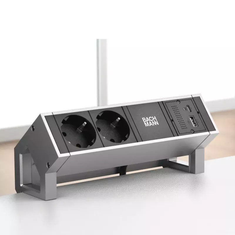 Pistikupesa USB A + USB C Bachmann 917.229 Must 3A