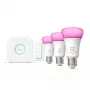 Nutikas valgustuskomplekt Philips Hue White and Colour Ambience Starter – 3× E27 11W pirnid, Bluetooth/Zigbee, dimmer