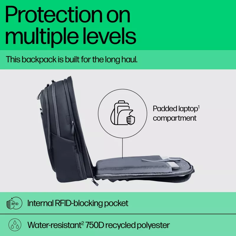 HP Travel Plus 30L 17-tolline sülearvuti seljakott, seljakott, 43,2 cm (17 tolli), 1,08 kg