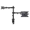StarTech.com monitorihoidik koos VESA sülearvutialusega, sülearvutile (4,5 kg/9,9 naela) ja ühele ekraanile kuni 32 tolli (8 kg/17,6 naela), must, ventileeritav alus, reguleeritav sülearvuti kinnitusõlg, C-klamber/läbiviigukinnitus