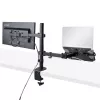 StarTech.com monitorihoidik koos VESA sülearvutialusega, sülearvutile (4,5 kg/9,9 naela) ja ühele ekraanile kuni 32 tolli (8 kg/17,6 naela), must, ventileeritav alus, reguleeritav sülearvuti kinnitusõlg, C-klamber/läbiviigukinnitus