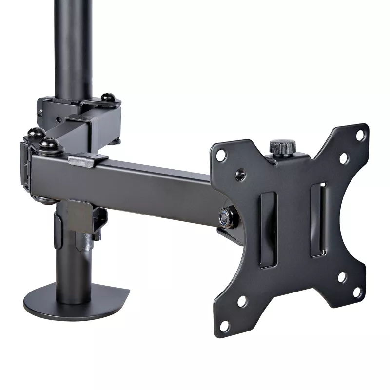 StarTech.com monitorihoidik koos VESA sülearvutialusega, sülearvutile (4,5 kg/9,9 naela) ja ühele ekraanile kuni 32 tolli (8 kg/17,6 naela), must, ventileeritav alus, reguleeritav sülearvuti kinnitusõlg, C-klamber/läbiviigukinnitus
