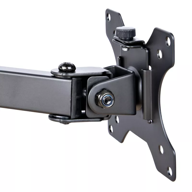 StarTech.com monitorihoidik koos VESA sülearvutialusega, sülearvutile (4,5 kg/9,9 naela) ja ühele ekraanile kuni 32 tolli (8 kg/17,6 naela), must, ventileeritav alus, reguleeritav sülearvuti kinnitusõlg, C-klamber/läbiviigukinnitus