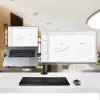 StarTech.com monitorihoidik koos VESA sülearvutialusega, sülearvutile (4,5 kg/9,9 naela) ja ühele ekraanile kuni 32 tolli (8 kg/17,6 naela), must, ventileeritav alus, reguleeritav sülearvuti kinnitusõlg, C-klamber/läbiviigukinnitus