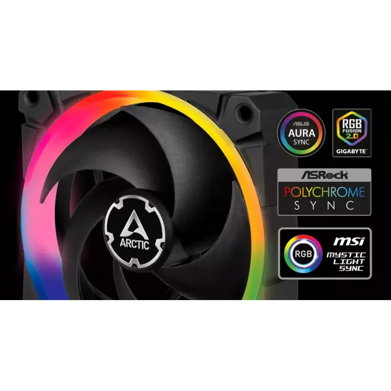 ARCTIC BioniX P120 A-RGB Rõhuoptimeeritud 120 mm ventilaator koos A-RGB-ga