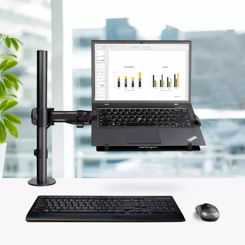 StarTech.com sülearvuti lauaklamber - monitori ja sülearvuti kinnitus - sobib kuni 34-tollistele ekraanidele (8 kg / 17,6 naela) ja sülearvutitele (4,5 kg / 9,9 naela) - liigendatav VESA sülearvutialuse käsi - klamber-/tihendiava kinnitus
