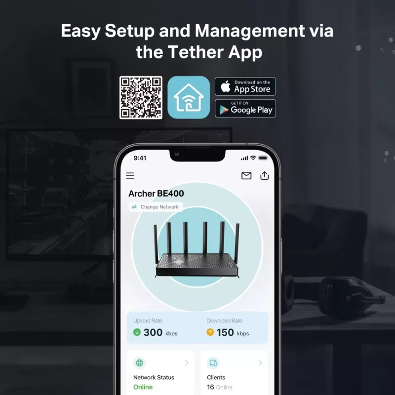 TP-Link Archer BE400 juhtmevaba ruuter 2,5 Gigabit Ethernet kaheribaline (2,4 GHz / 5 GHz) must