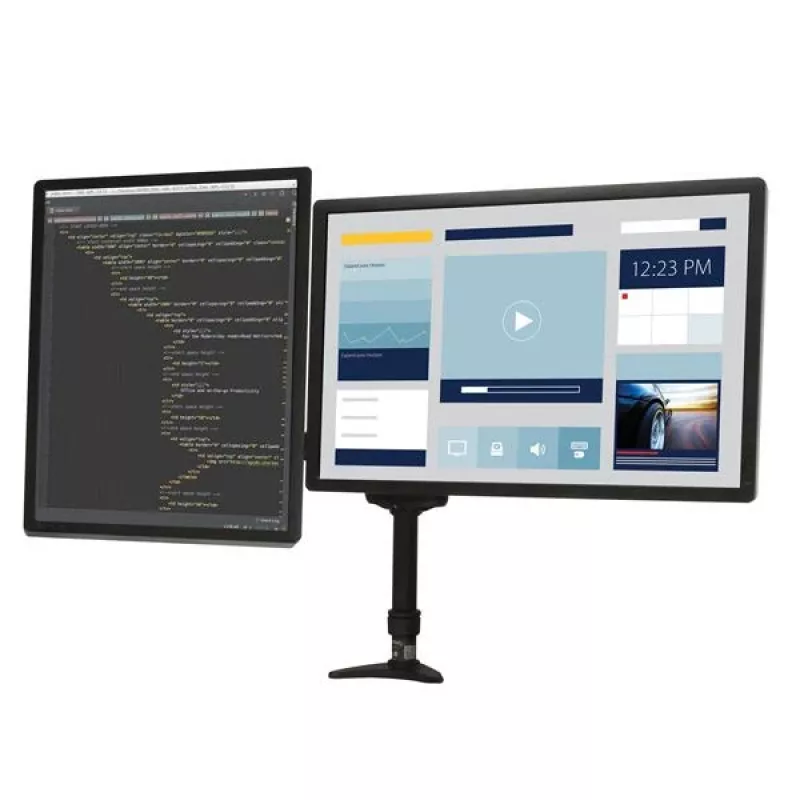 StarTech.com Lauakinnitusega Kahe Monitori Käsi – Liigendatav, Klambriga, 13,6 kg, 30,5 cm (12 tolli), 61 cm (24 tolli), 100 x 100 mm, Must