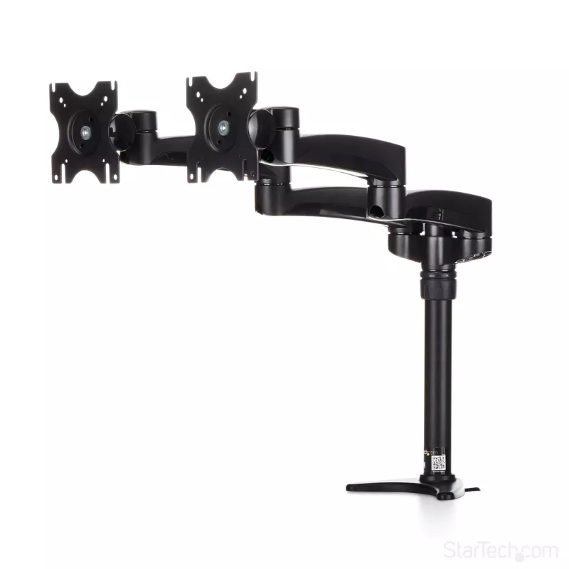 StarTech.com Lauakinnitusega Kahe Monitori Käsi – Liigendatav, Klambriga, 13,6 kg, 30,5 cm (12 tolli), 61 cm (24 tolli), 100 x 100 mm, Must