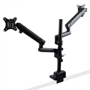 StarTech.com Lauakinnitusega Kahe Monitori Käsi, Täisliigutusega Monitorikinnitus 2x VESA Kuvarile kuni 32 tolli (17.6lb/8kg), Kõrguse Reguleerimine, Klambri/Läbiviigukinnitus, Mehaaniline Vedru