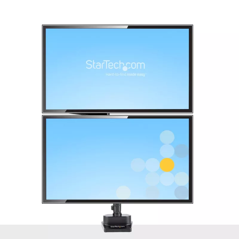 StarTech.com Lauakinnitusega Kahe Monitori Käsi, Täisliigutusega Monitorikinnitus 2x VESA Kuvarile kuni 32 tolli (17.6lb/8kg), Kõrguse Reguleerimine, Klambri/Läbiviigukinnitus, Mehaaniline Vedru